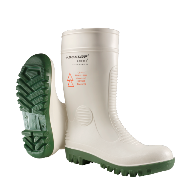 Dunlop Acifort safety High Voltage White/Green